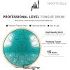 imageSteel Tongue Drum  13 Inches 15 Notes Tongue Drum  Hand Pan Drum with Music Book Handpan Drums Mallets and Carry Bag D Major Navy BlueMalachite Green