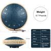 imageSteel Tongue Drum  13 Inches 15 Notes Tongue Drum  Hand Pan Drum with Music Book Handpan Drums Mallets and Carry Bag D Major Navy BlueNavy Blue