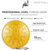 imageSteel Tongue Drum  13 Inches 15 Notes Tongue Drum  Hand Pan Drum with Music Book Handpan Drums Mallets and Carry Bag D Major Navy BlueYellow