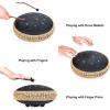 imageSteel Tongue Drum  15 Note 12 Inch Tongue Drums  Percussion Instruments  Hand Pan Drum with Music Book Drum Mallets and Carry Bag D Major BlackBlack