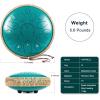 imageSteel Tongue Drum  15 Note 12 Inch Tongue Drums  Percussion Instruments  Hand Pan Drum with Music Book Drum Mallets and Carry Bag D Major BlackMalachite Green