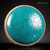 imageSteel Tongue Drum  15 Note 12 Inch Tongue Drums  Percussion Instruments  Hand Pan Drum with Music Book Drum Mallets and Carry Bag D Major BlackMalachite Green