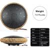 imageSteel Tongue Drum  HOPWELL 15 Note 14 Inch Tongue Drum  Hand Pan Drums with Music Book Steel Handpan Drum Mallets and Carry Bag D Major BlackBlack