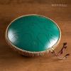 imageSteel Tongue Drum  HOPWELL 15 Note 14 Inch Tongue Drum  Hand Pan Drums with Music Book Steel Handpan Drum Mallets and Carry Bag D Major BlackGreen