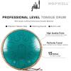 imageSteel Tongue Drum  HOPWELL 15 Note 14 Inch Tongue Drum  Hand Pan Drums with Music Book Steel Handpan Drum Mallets and Carry Bag D Major BlackMalachite Green