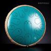 imageSteel Tongue Drum  HOPWELL 15 Note 14 Inch Tongue Drum  Hand Pan Drums with Music Book Steel Handpan Drum Mallets and Carry Bag D Major BlackMalachite Green