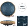 imageSteel Tongue Drum  HOPWELL 15 Note 14 Inch Tongue Drum  Hand Pan Drums with Music Book Steel Handpan Drum Mallets and Carry Bag D Major BlackNavy Blue