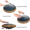 imageSteel Tongue Drum  HOPWELL 15 Note 14 Inch Tongue Drum  Hand Pan Drums with Music Book Steel Handpan Drum Mallets and Carry Bag D Major BlackNavy Blue