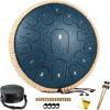 imageSteel Tongue Drum  13 Inches 15 Notes Tongue Drum  Hand Pan Drum with Music Book Handpan Drums Mallets and Carry Bag D Major Navy BlueNavy Blue